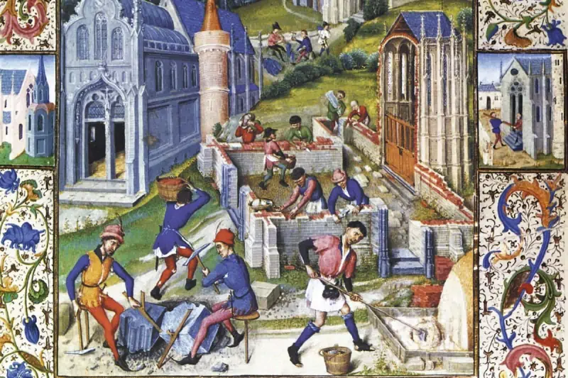 illustration médiévale représentant des paysans